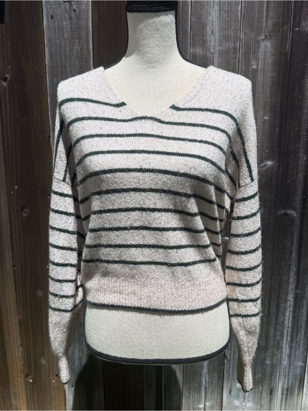 Madewell Wedged V-Neck Striped Sweater - Picture 2 of 8